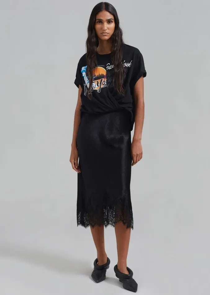The Frankie Shop 31 Phillip Lim We Are NY Twist TShirt Slip Dress 8211 Black Multi Women Dresses