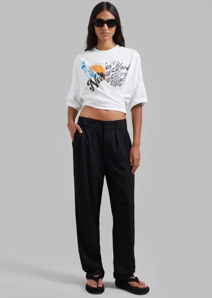 The Frankie Shop 31 Phillip Lim We Are NY Twisted Tie Back TShirt 8211 White Multi Women Clothing The Frankie Shop 31 Phillip Lim We Are NY Twisted Tie Back TShirt 8211 White Multi Women Clothing