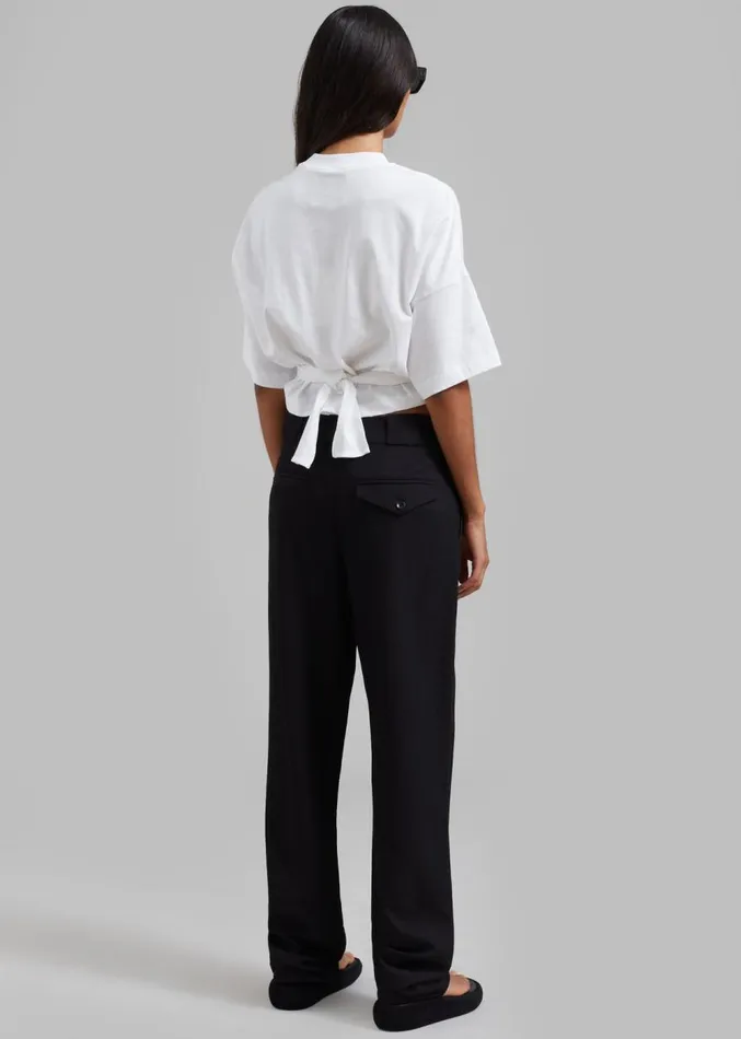 The Frankie Shop 31 Phillip Lim We Are NY Twisted Tie Back TShirt 8211 White Multi Women Clothing
