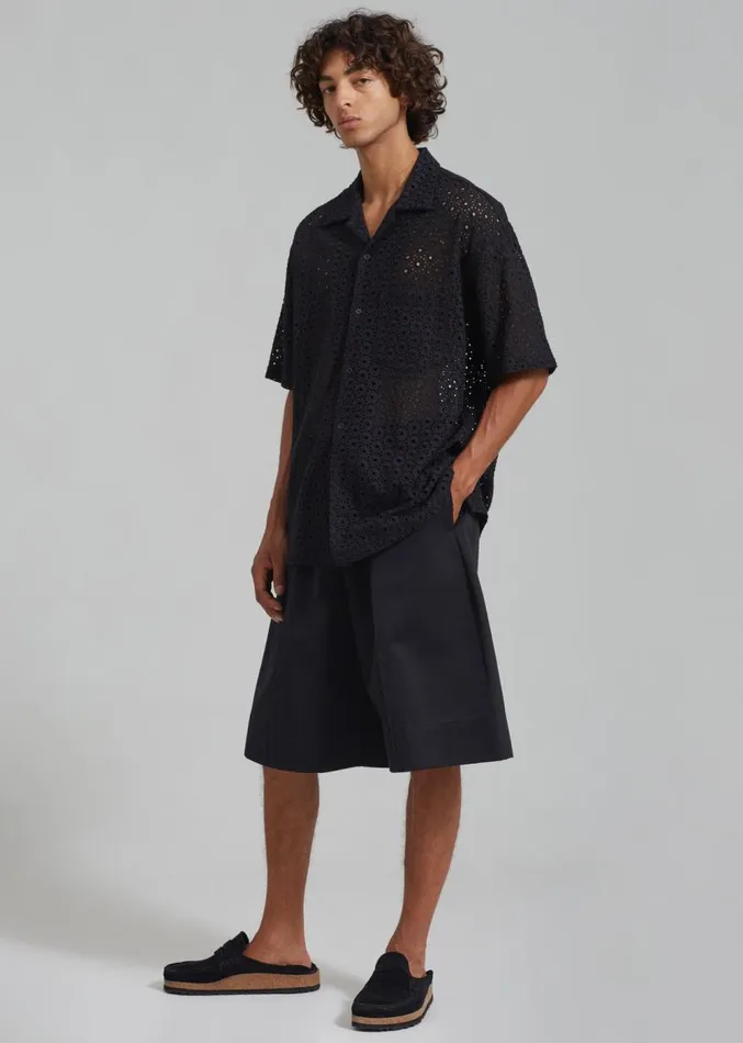 The Frankie Shop Adan Bermuda Shorts 8211 Black Men Bottoms