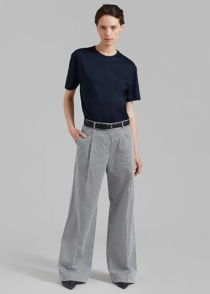 The Frankie Shop Addison Pants 8211 Black Stripe Women Bottoms
