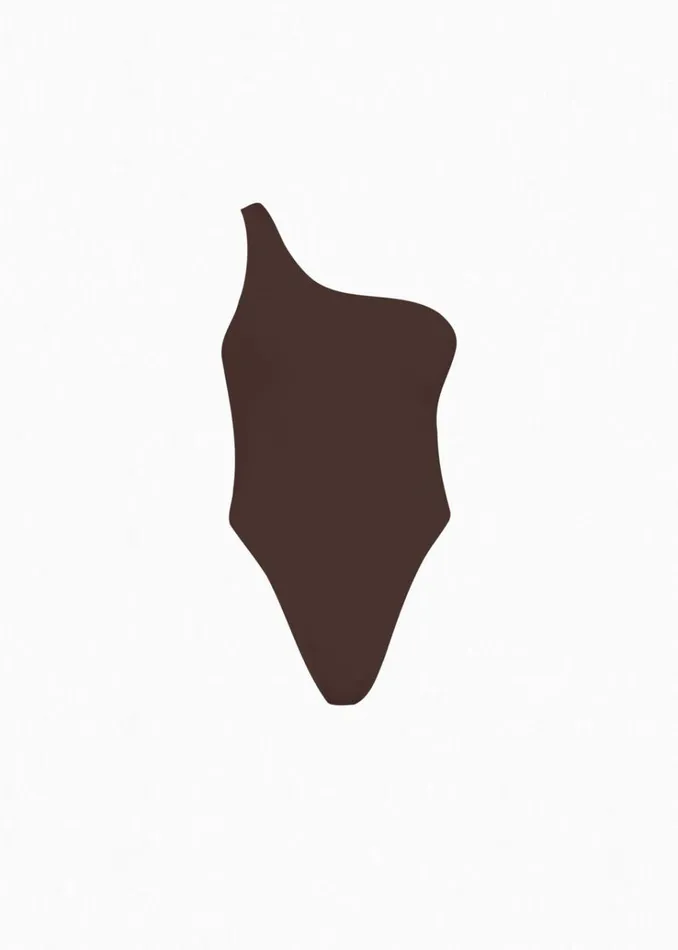 The Frankie Shop Aexae One Shoulder One Piece 8211 Brown Women Swimwear