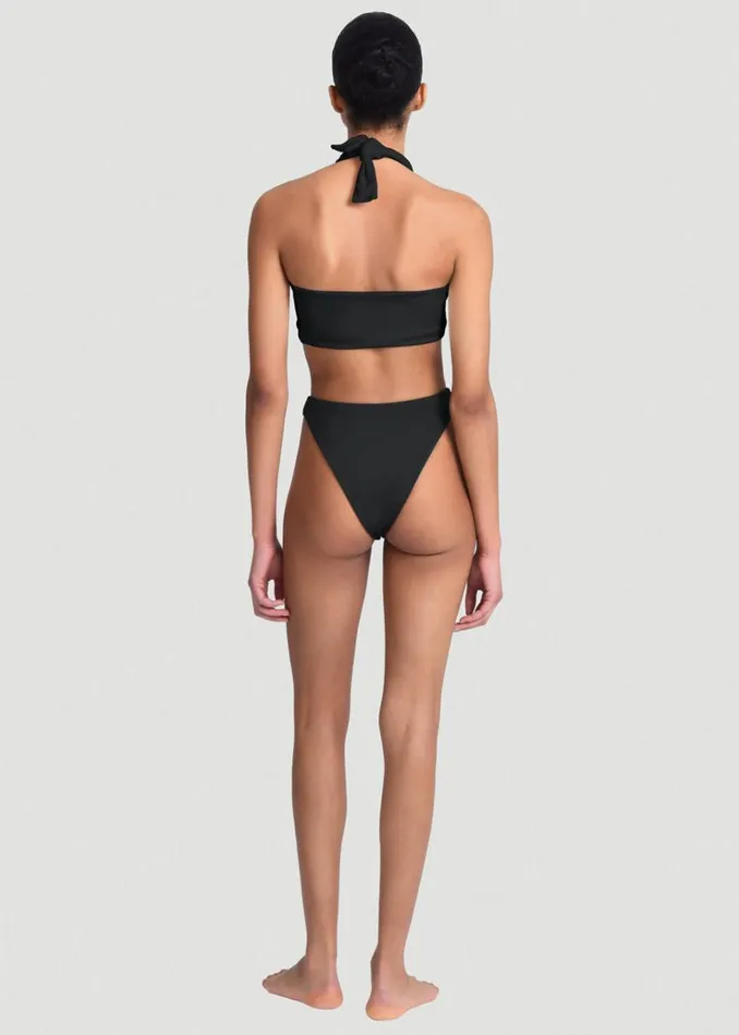 The Frankie Shop Aexae Wrap Tie Swim Top 8211 Black Women Swimwear