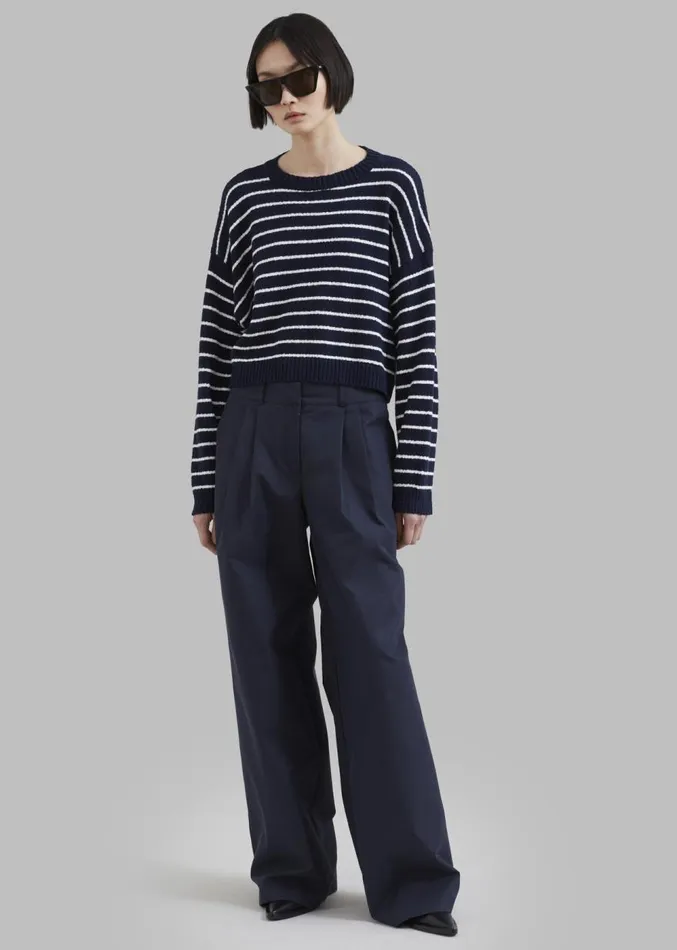 The Frankie Shop Anderson Pants 8211 Dark Navy Women Clothing