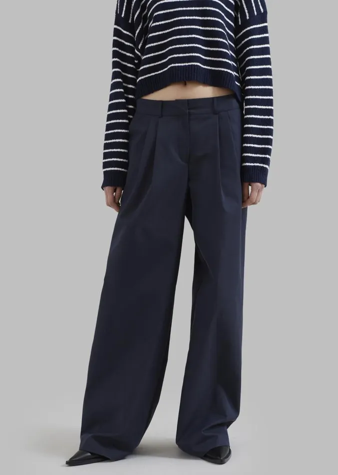 The Frankie Shop Anderson Pants 8211 Dark Navy Women Clothing