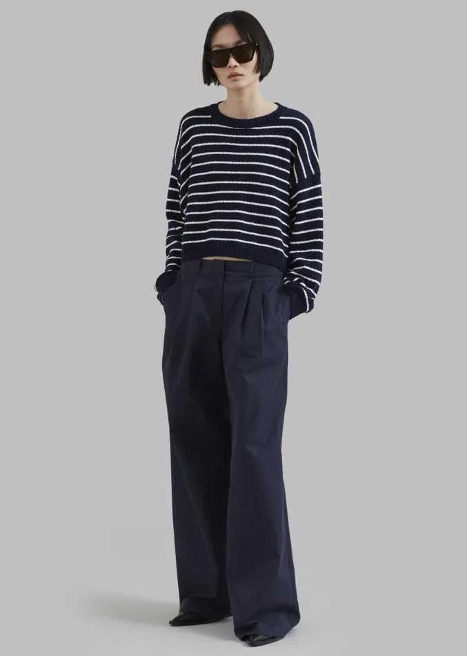 The Frankie Shop Anderson Pants 8211 Dark Navy Women Clothing