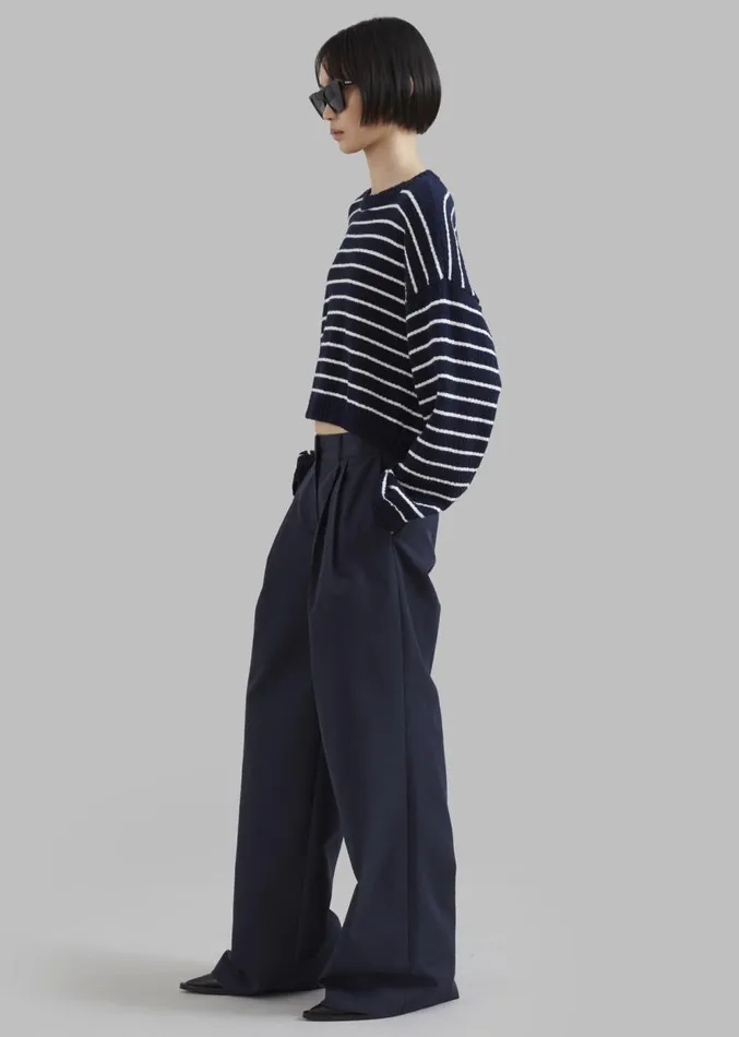 The Frankie Shop Anderson Pants 8211 Dark Navy Women Clothing