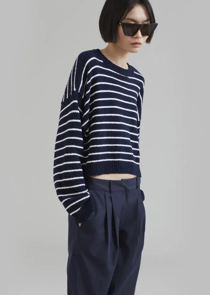 The Frankie Shop Anderson Pants 8211 Dark Navy Women Clothing