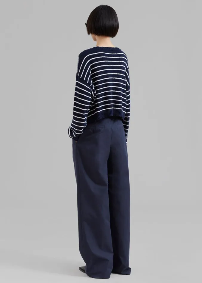 The Frankie Shop Anderson Pants 8211 Dark Navy Women Clothing