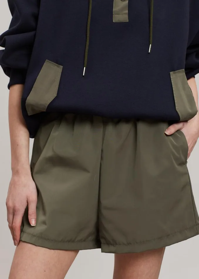 The Frankie Shop Archer Gym Shorts 8211 Olive Women Bottoms