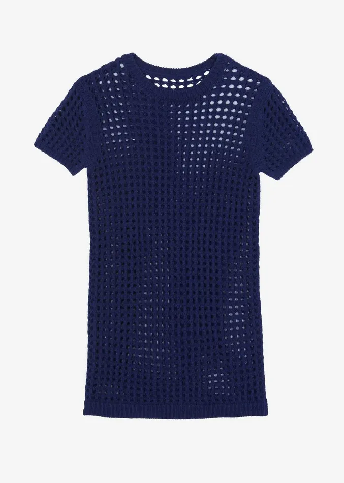 The Frankie Shop Ari Knit Mini Dress 8211 Navy Women Clothing