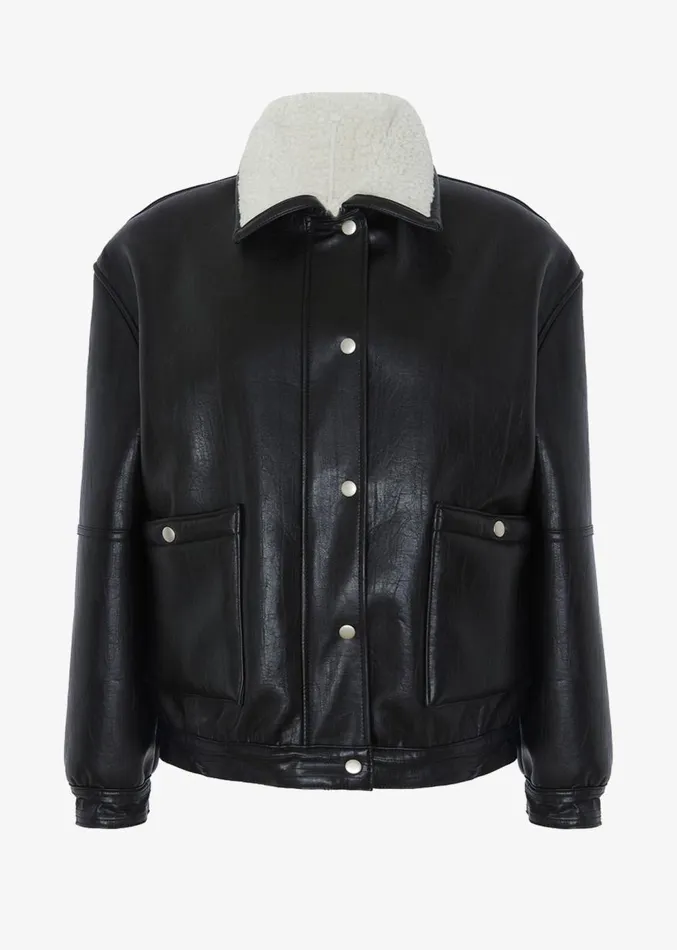 The Frankie Shop Arin Faux Leather Jacket 8211 Black Women Clothing