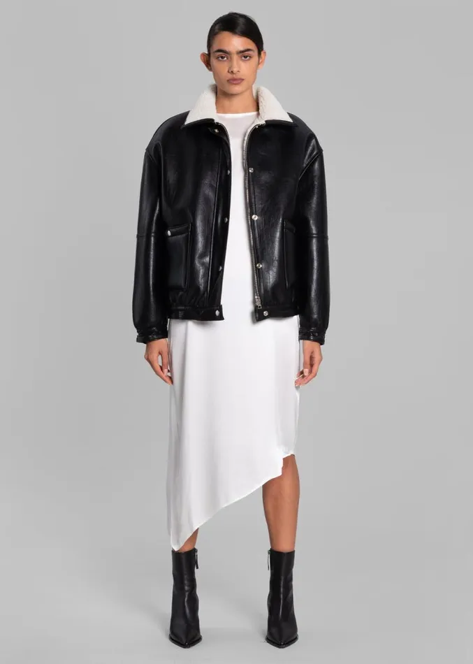 The Frankie Shop Arin Faux Leather Jacket 8211 Black Women Clothing