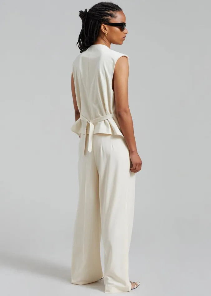 The Frankie Shop Ashton Cross Vest 8211 Cream Women Clothing