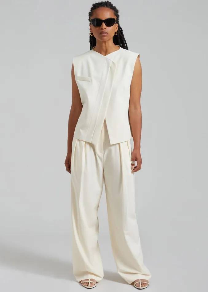 The Frankie Shop Ashton Cross Vest 8211 Cream Women Clothing