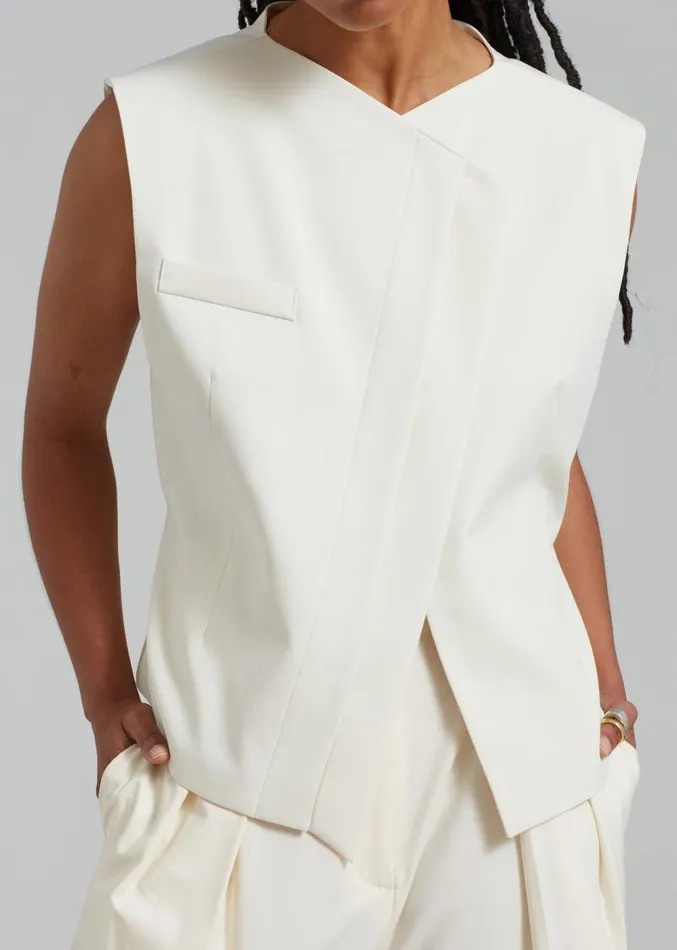 The Frankie Shop Ashton Cross Vest 8211 Cream Women Clothing