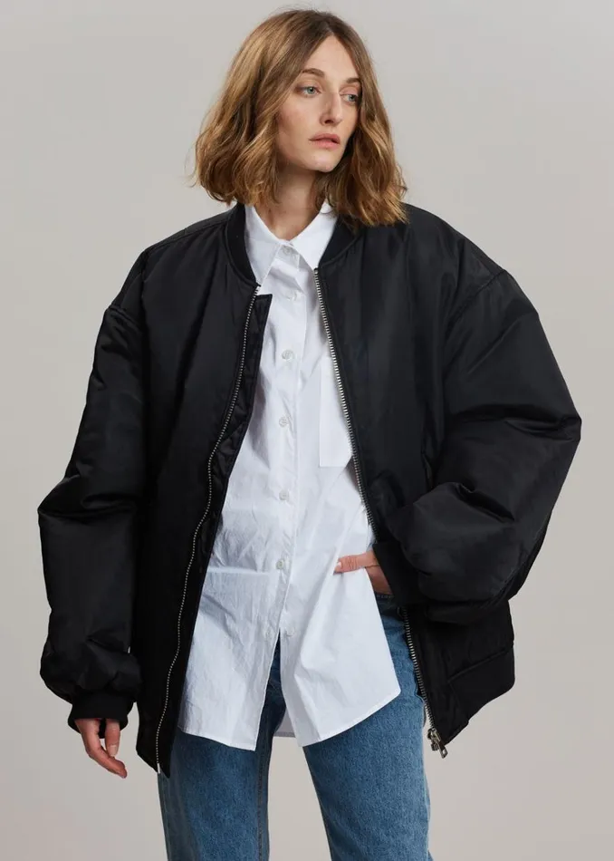The Frankie Shop Astra Bomber Jacket 8211 Black WomenMen Outerwear