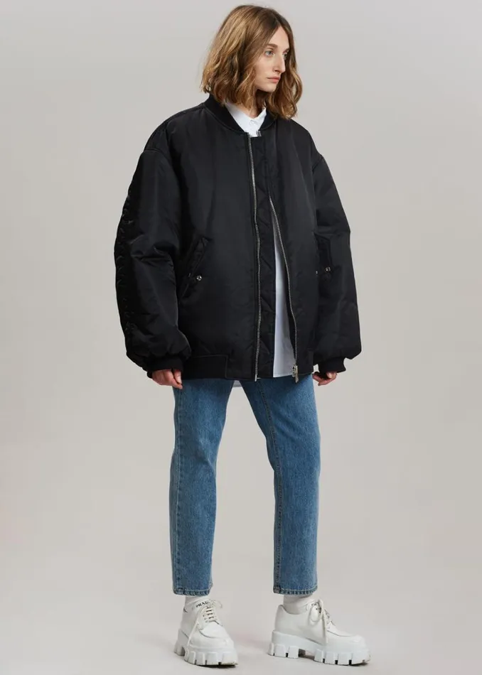 The Frankie Shop Astra Bomber Jacket 8211 Black WomenMen Outerwear