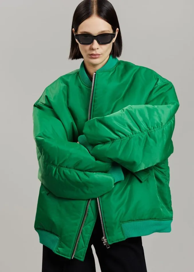 The Frankie Shop Astra Bomber Jacket 8211 Kelly Green WomenMen Outerwear