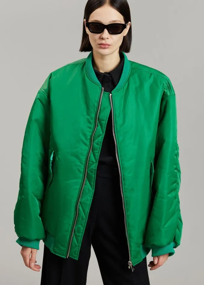 The Frankie Shop Astra Bomber Jacket 8211 Kelly Green WomenMen Outerwear