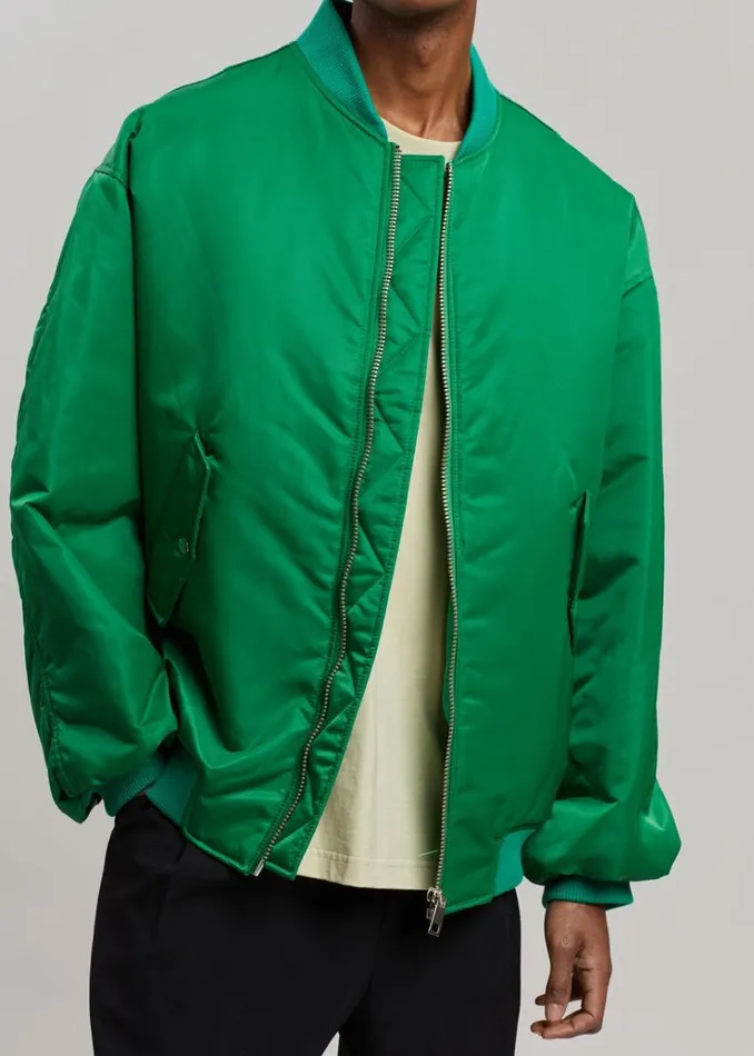 The Frankie Shop Astra Bomber Jacket 8211 Kelly Green WomenMen Outerwear