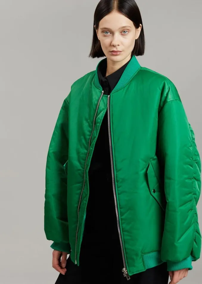 The Frankie Shop Astra Bomber Jacket 8211 Kelly Green WomenMen Outerwear