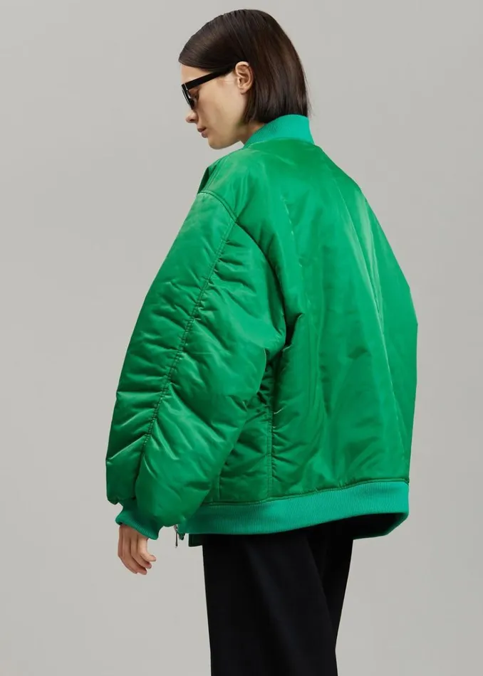 The Frankie Shop Astra Bomber Jacket 8211 Kelly Green WomenMen Outerwear