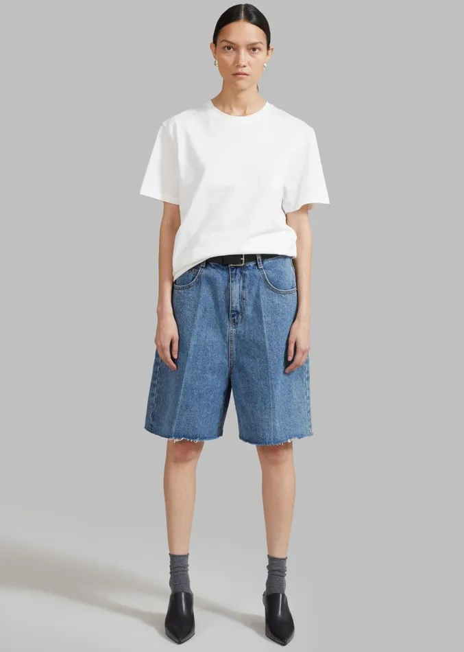 The Frankie Shop Aubrey Shorts 8211 Medium Wash Women Clothing