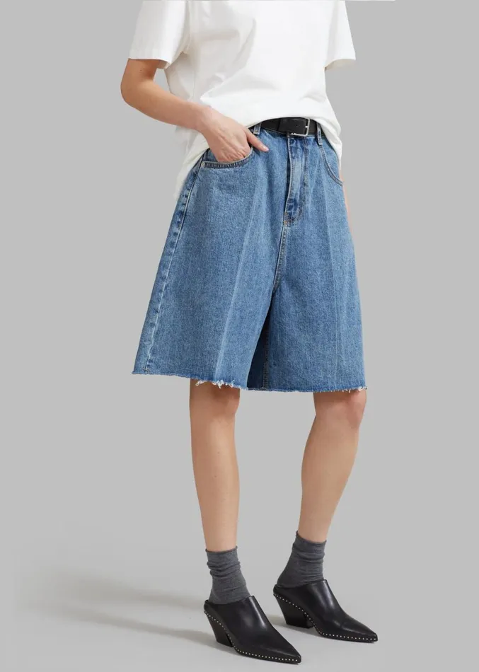 The Frankie Shop Aubrey Shorts 8211 Medium Wash Women Clothing