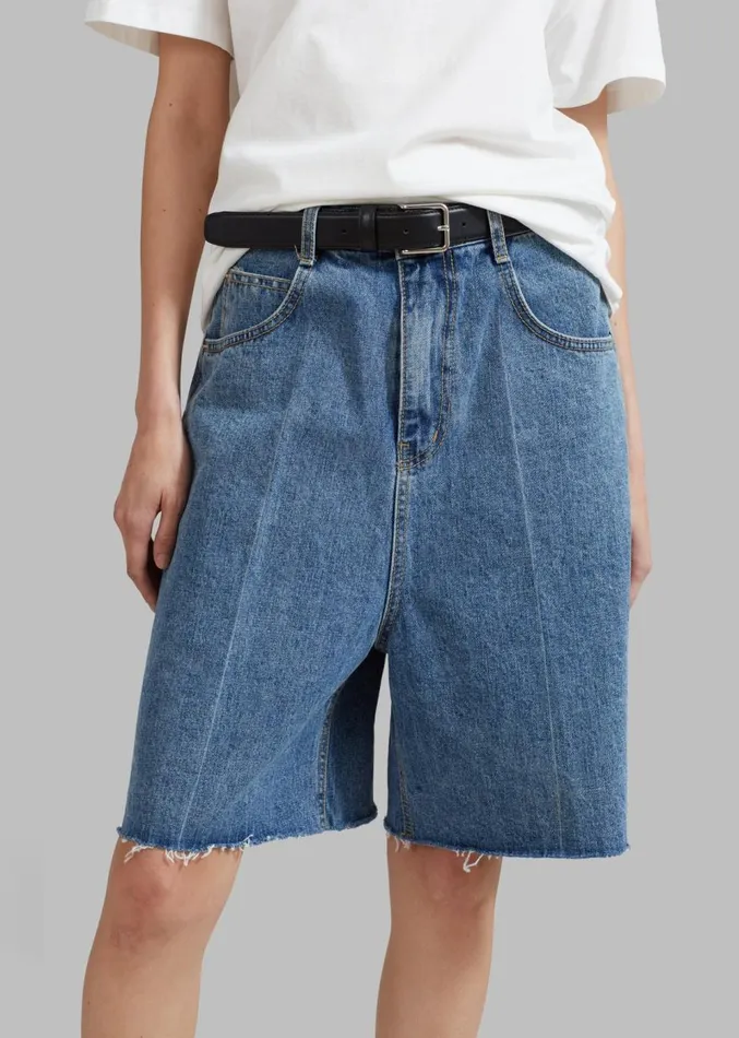 The Frankie Shop Aubrey Shorts 8211 Medium Wash Women Clothing