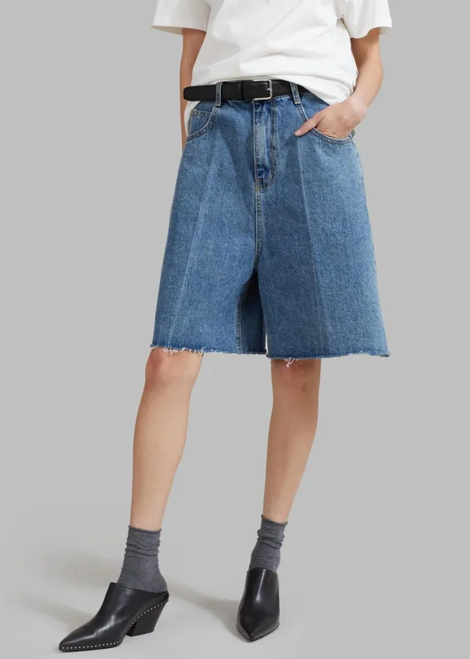 The Frankie Shop Aubrey Shorts 8211 Medium Wash Women Clothing