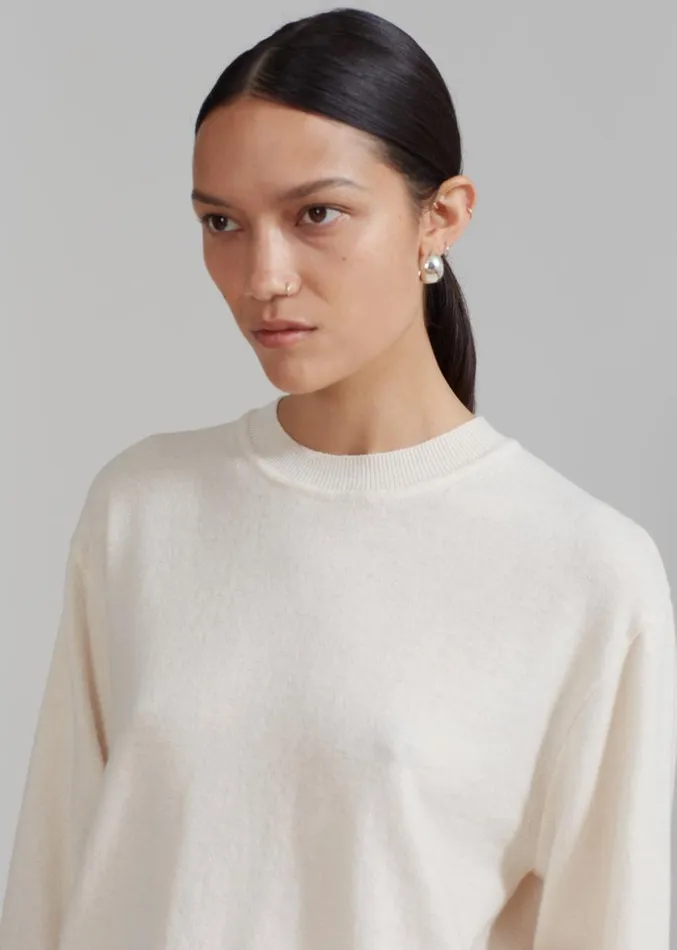 The Frankie Shop Aurora Wool Blend Knit Sweater 8211 Cream Women Knitwear