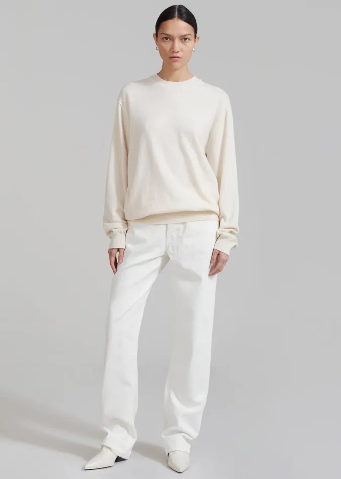 The Frankie Shop Aurora Wool Blend Knit Sweater 8211 Cream Women Knitwear