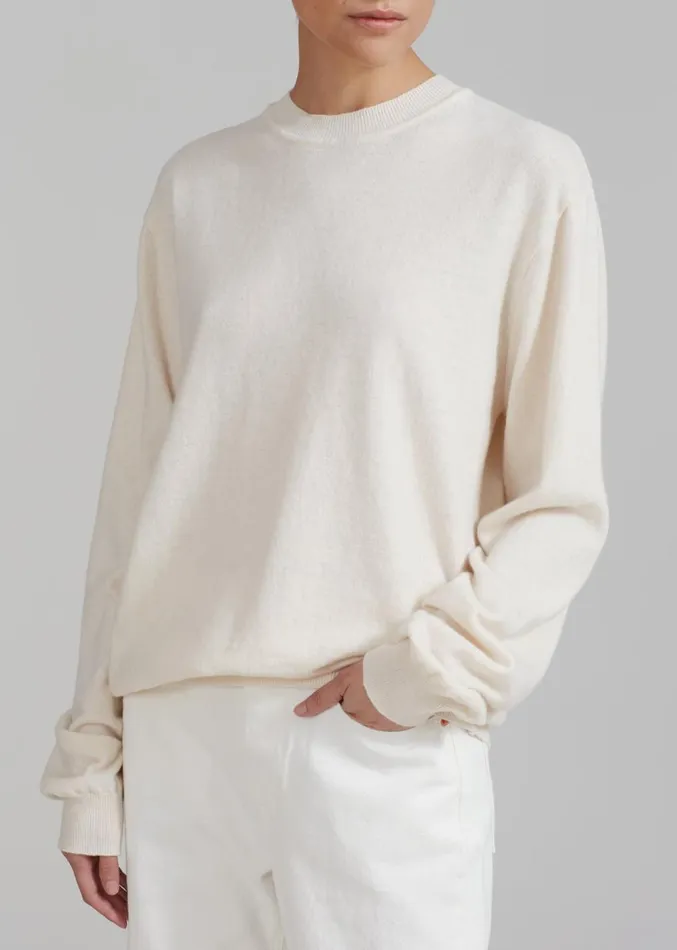 The Frankie Shop Aurora Wool Blend Knit Sweater 8211 Cream Women Knitwear