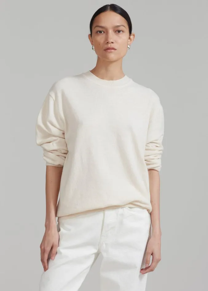 The Frankie Shop Aurora Wool Blend Knit Sweater 8211 Cream Women Knitwear