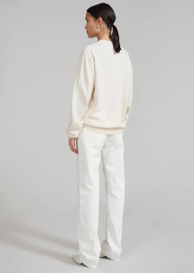 The Frankie Shop Aurora Wool Blend Knit Sweater 8211 Cream Women Knitwear