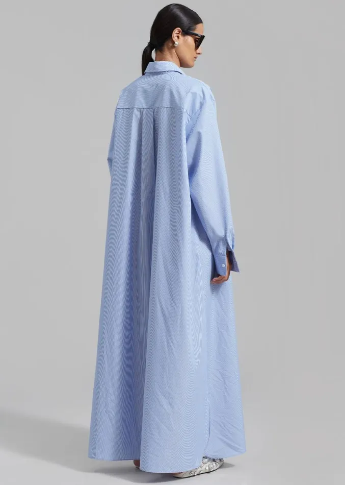 The Frankie Shop Avery Shirt Dress 8211 Blue Stripe Women Clothing
