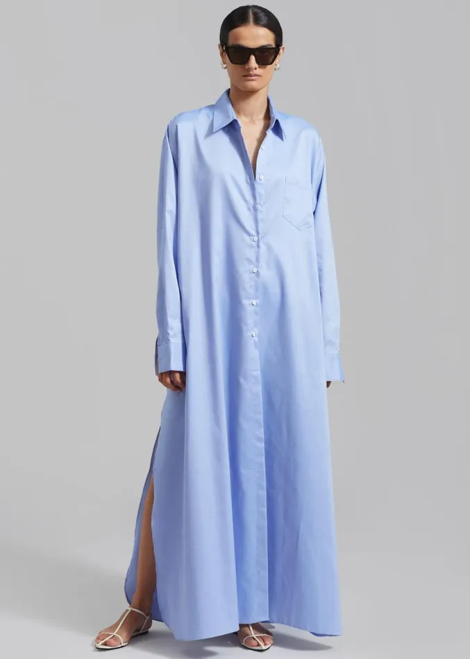 The Frankie Shop Avery Shirt Dress 8211 Blue Women Dresses