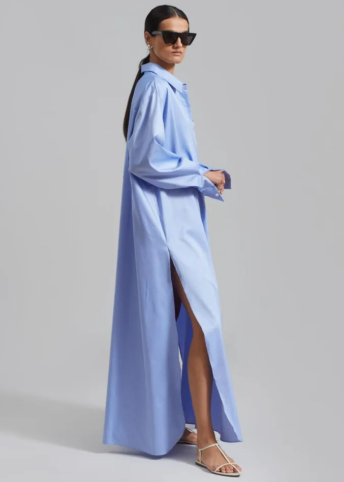 The Frankie Shop Avery Shirt Dress 8211 Blue Women Dresses