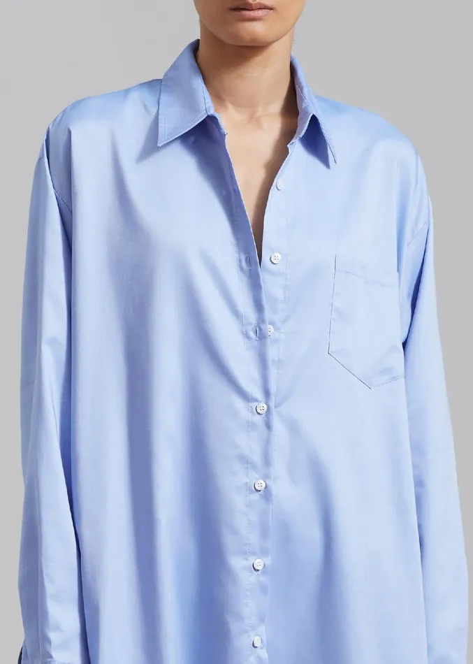 The Frankie Shop Avery Shirt Dress 8211 Blue Women Dresses