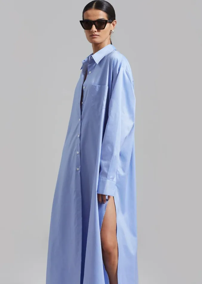 The Frankie Shop Avery Shirt Dress 8211 Blue Women Dresses