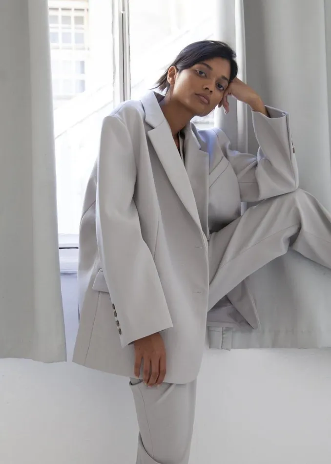 The Frankie Shop Bea Blazer 8211 Grey Women Clothing