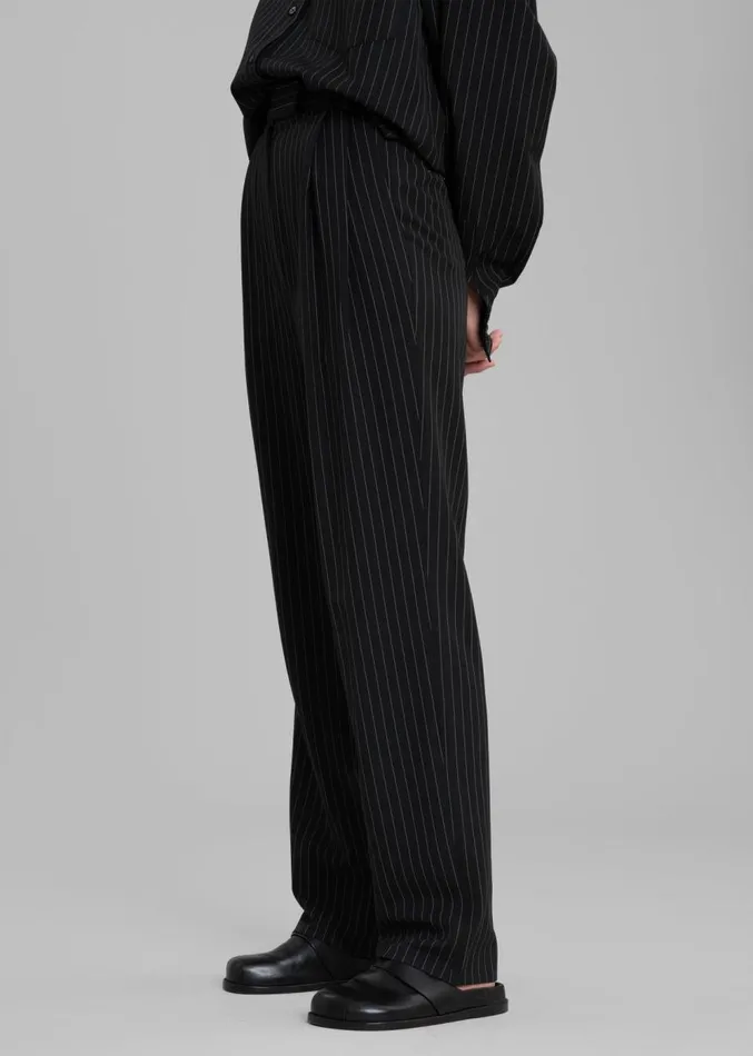 The Frankie Shop Bea Fluid Pinstripe Suit Pants 8211 BlackWhite Women Clothing