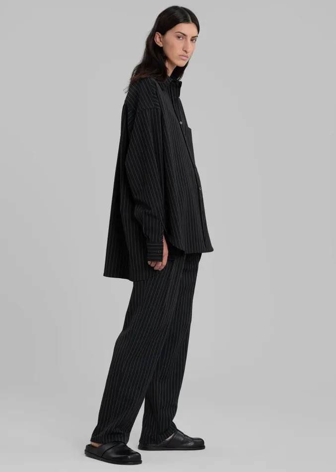 The Frankie Shop Bea Fluid Pinstripe Suit Pants 8211 BlackWhite Women Clothing