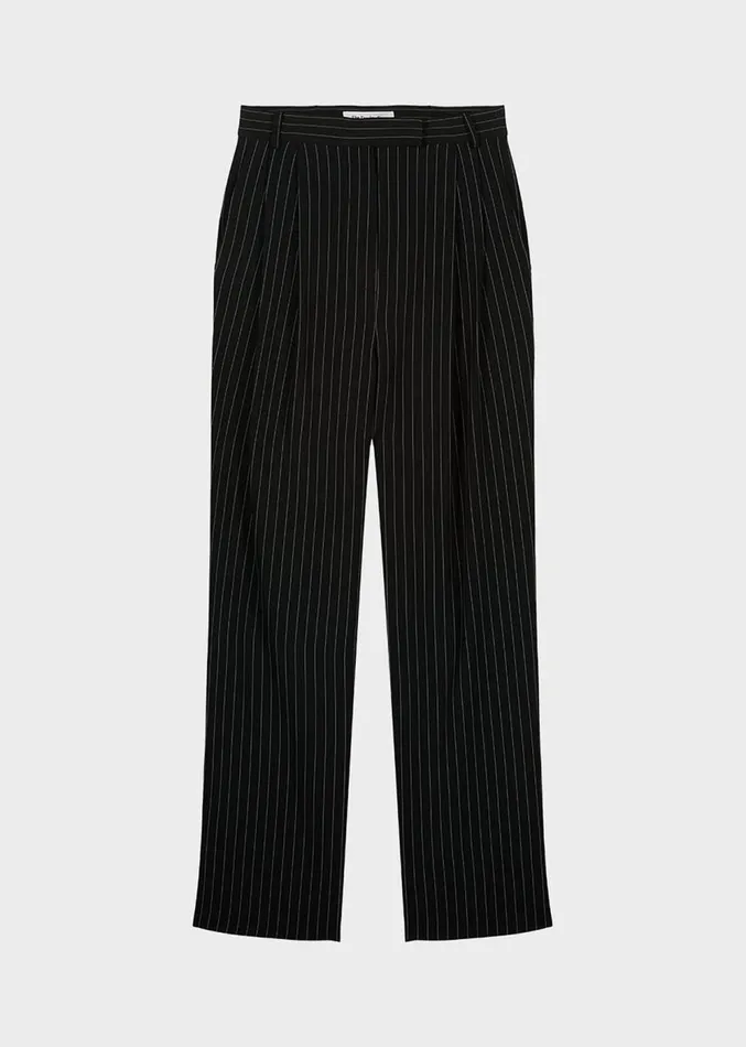 The Frankie Shop Bea Fluid Pinstripe Suit Pants 8211 BlackWhite Women Clothing