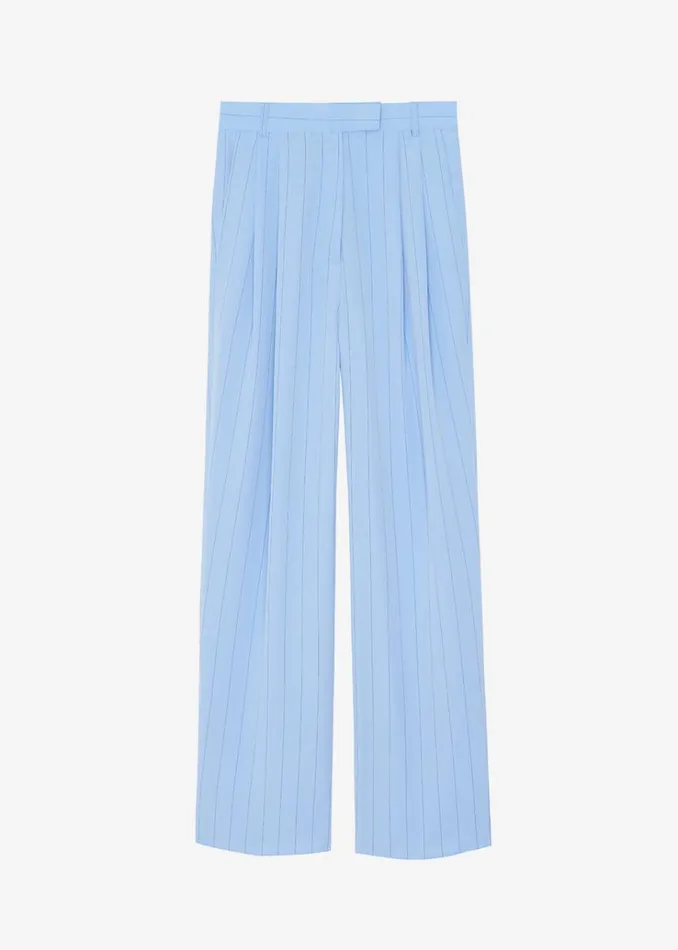 The Frankie Shop Bea Fluid Stripe Suit Pants 8211 Powder Blue Women Bottoms