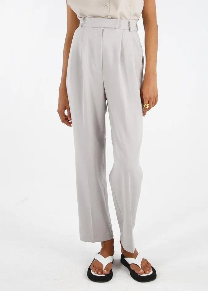 The Frankie Shop Bea Pleated Suit Pants 8211 Grey Women Clothing