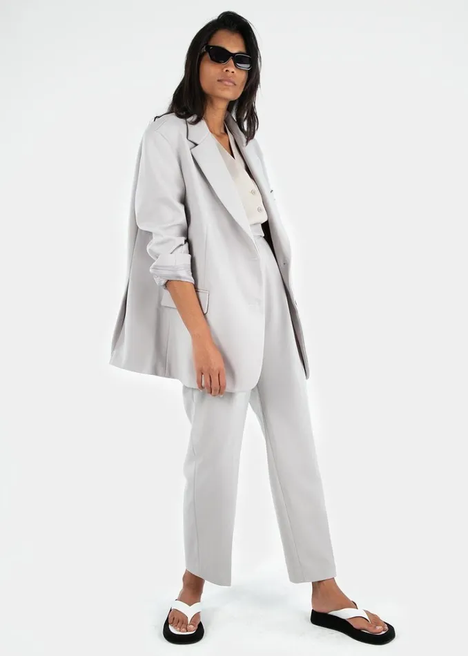 The Frankie Shop Bea Pleated Suit Pants 8211 Grey Women Clothing