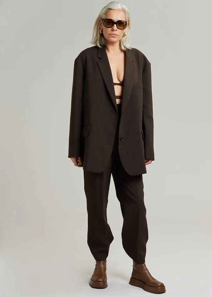 The Frankie Shop Bea Suit Pants 8211 Dark Espresso Women Clothing