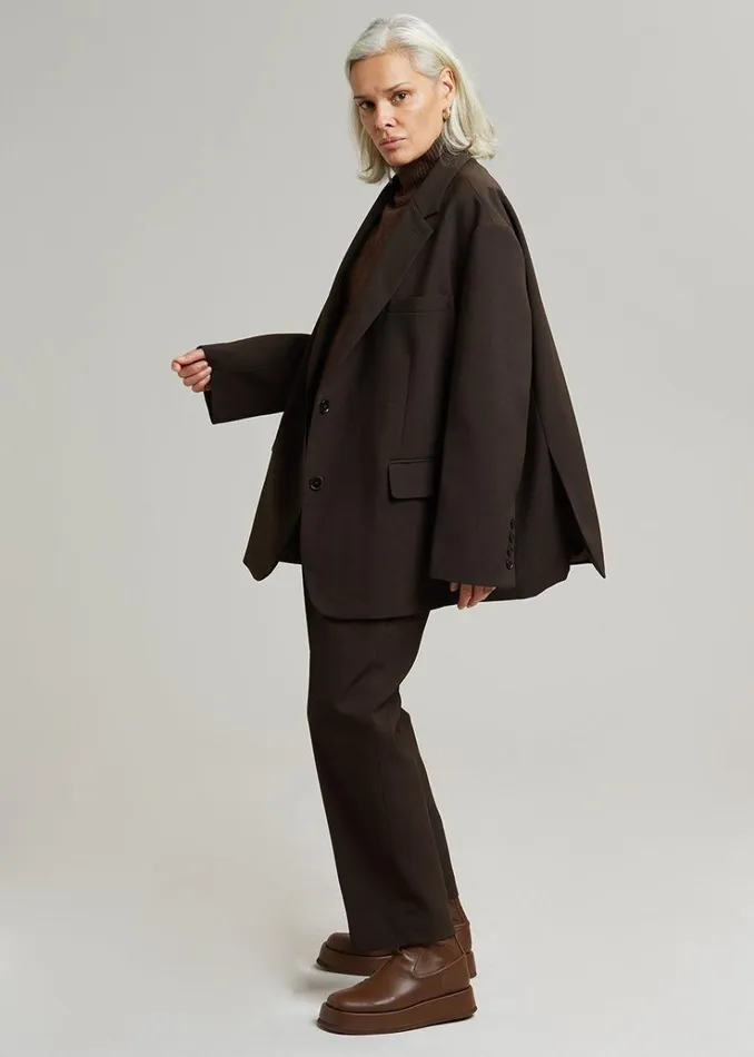 The Frankie Shop Bea Suit Pants 8211 Dark Espresso Women Clothing